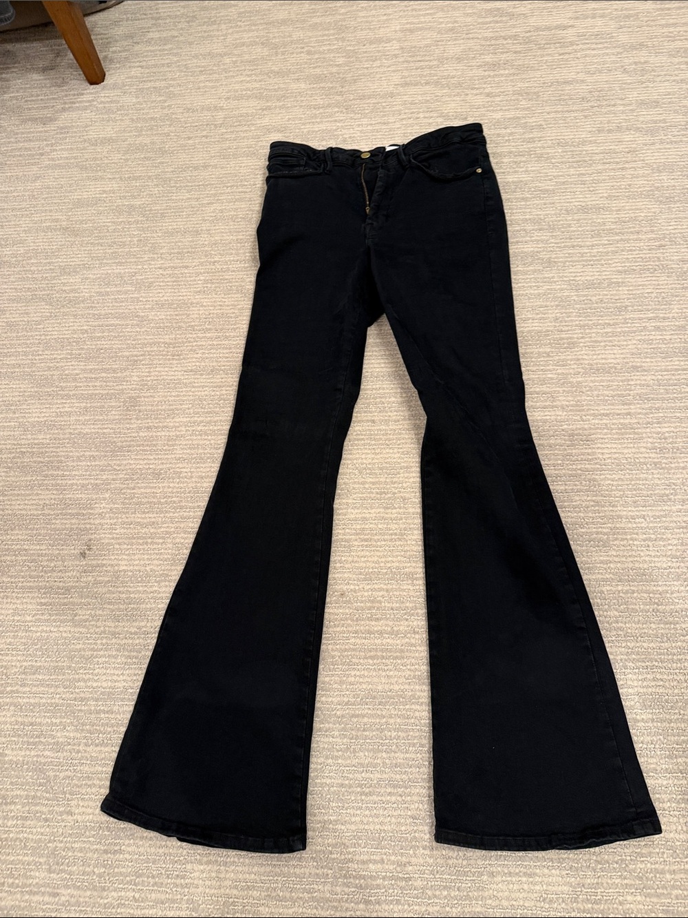 Frame Le One Denim Black Flared High-Rise Jeans